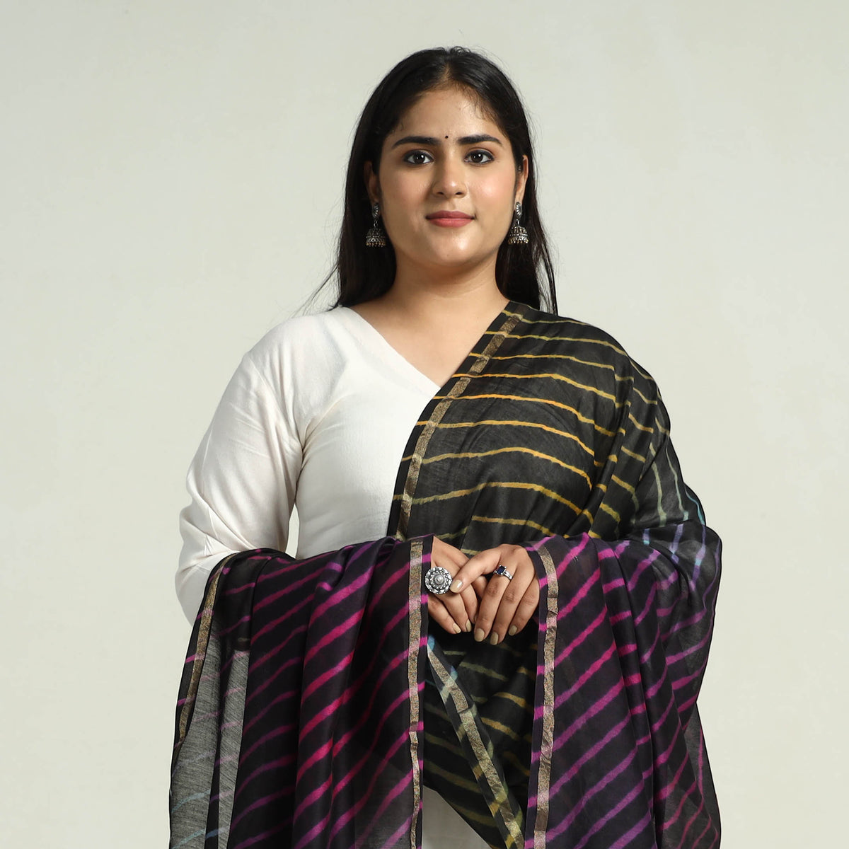 Traditional Tie & Dye Chanderi Silk Leheriya Dupatta 45