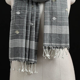 Burdwan Jamdani Handloom Cotton Stole with Tassels 18