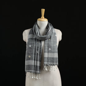 Burdwan Jamdani Handloom Cotton Stole with Tassels 18