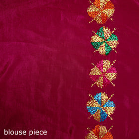 Chinon Silk Hand Embroidery Phulkari Saree 18