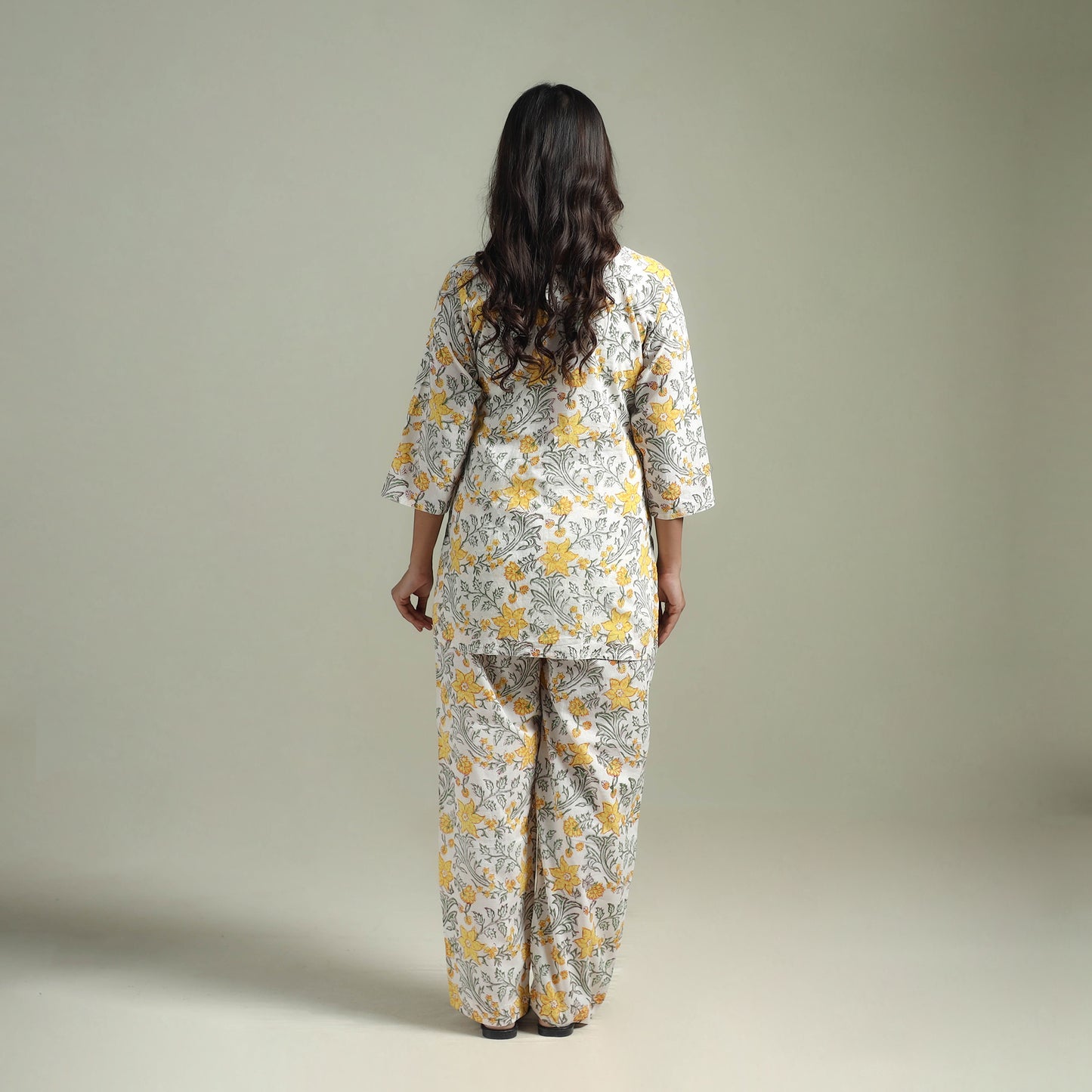 Sanganeri Floral Printed Cotton Night Suit for Women 11