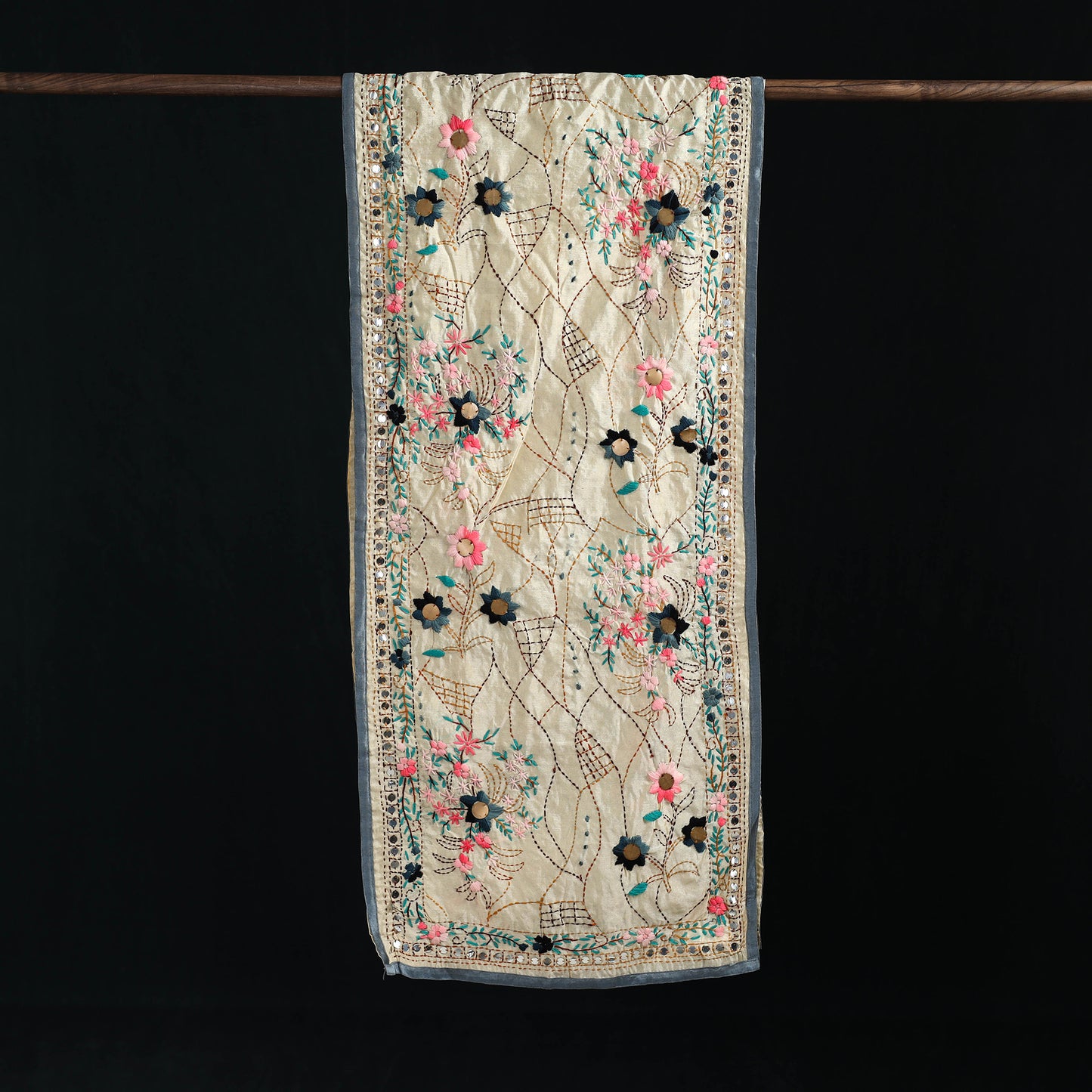 Ranihati Chanderi Silk Hand Embroidered Stole 42