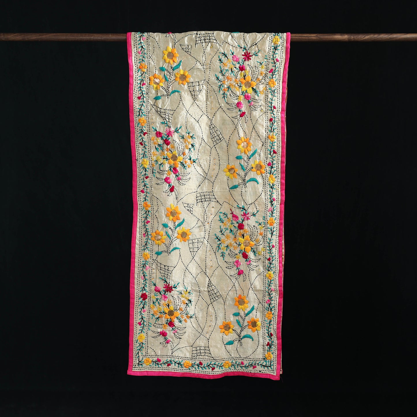 Ranihati Chanderi Silk Hand Embroidered Stole 40