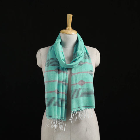Burdwan Jamdani Handloom Cotton Stole with Tassels 15