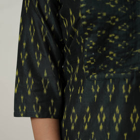 Buy Green Mercerised Cotton Straight Pochampally Ikat Kurta