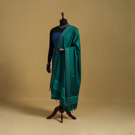 Green - cotton jacquard dupatta with thread border 11