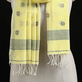 Burdwan Jamdani Handloom Cotton Stole with Tassels 14