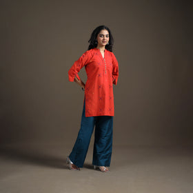 Jacquard Cotton Short Kurta for Women 13
