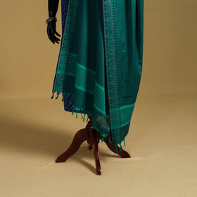 Green - cotton jacquard dupatta with thread border 11