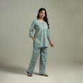 Sanganeri Floral Printed Cotton Night Suit for Women 09