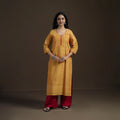 Mangalagiri Pure Handwoven Cotton Mirror Work Straight Kurta for women 29