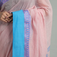 Peach - Tangail Bengal Handloom Pure Cotton Saree 28