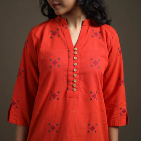 Jacquard Cotton Short Kurta for Women 13