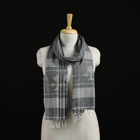 Burdwan Jamdani Handloom Cotton Stole with Tassels 11