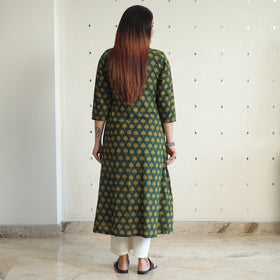 Buy Akola Block Printed Cotton A-Line Long Kurta Online l iTokri.com