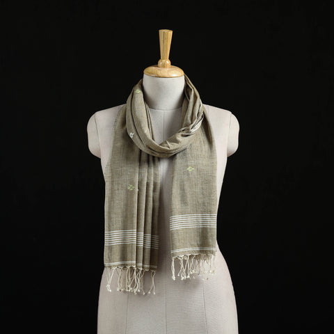 Burdwan Jamdani Handloom Cotton Stole with Tassels 09