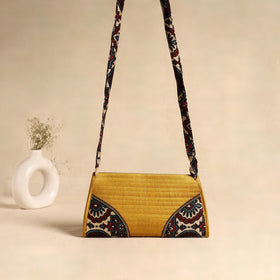Traditional Kutch Patchwork Silk Leather Flap Sling Bag 40