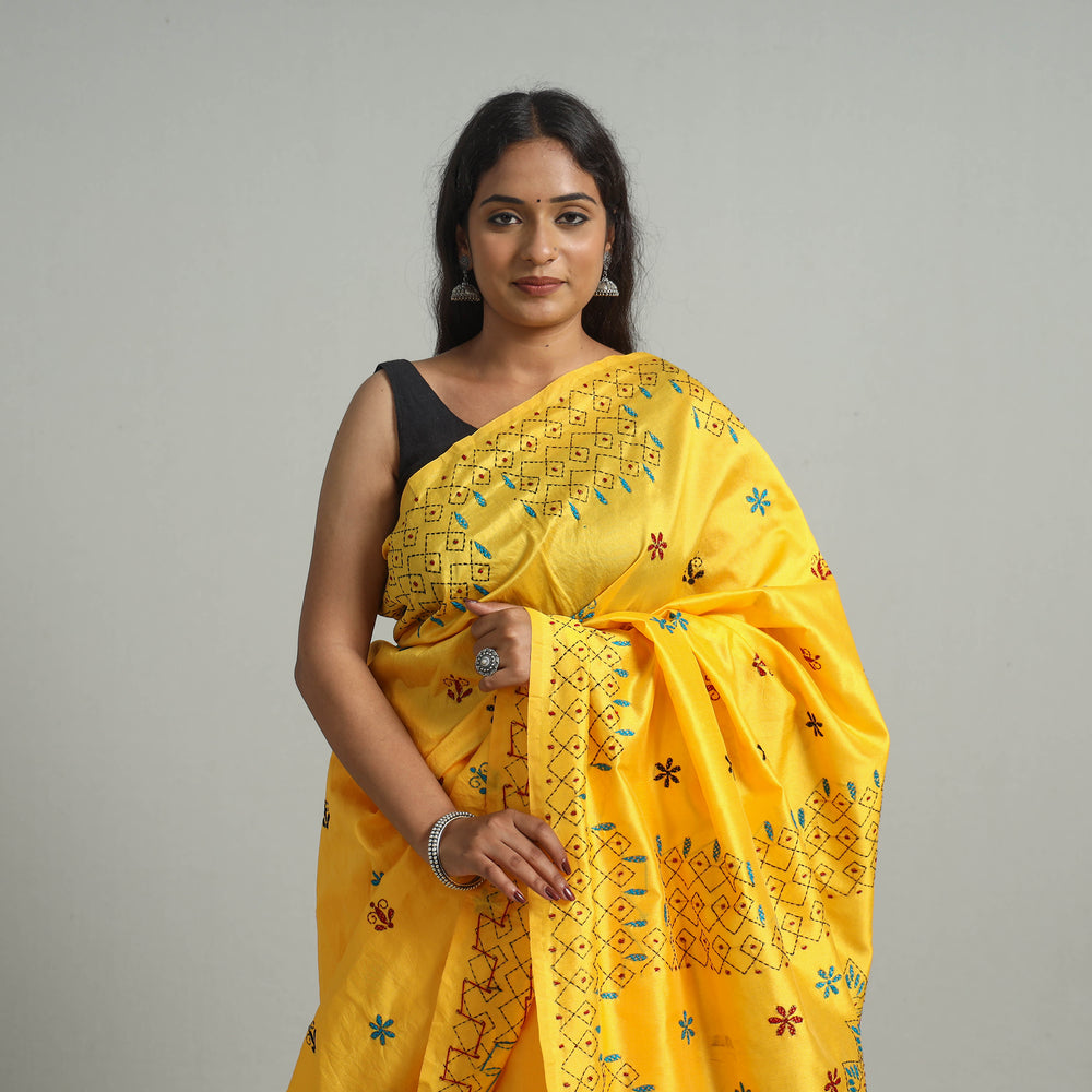 Kantha Embroidery Saree 