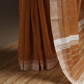 Brown - Traditional Handloom Chanderi Silk Saree 09