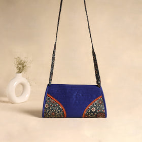 Traditional Kutch Patchwork Silk Leather Flap Sling Bag 41