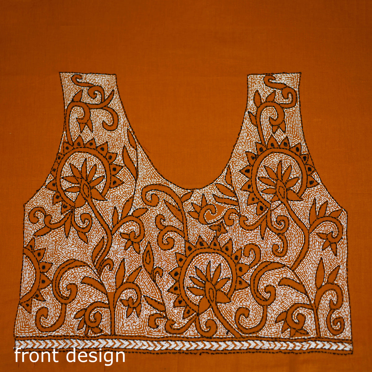 Bengal Kantha Hand Embroidered Cotton Blouse Piece 61