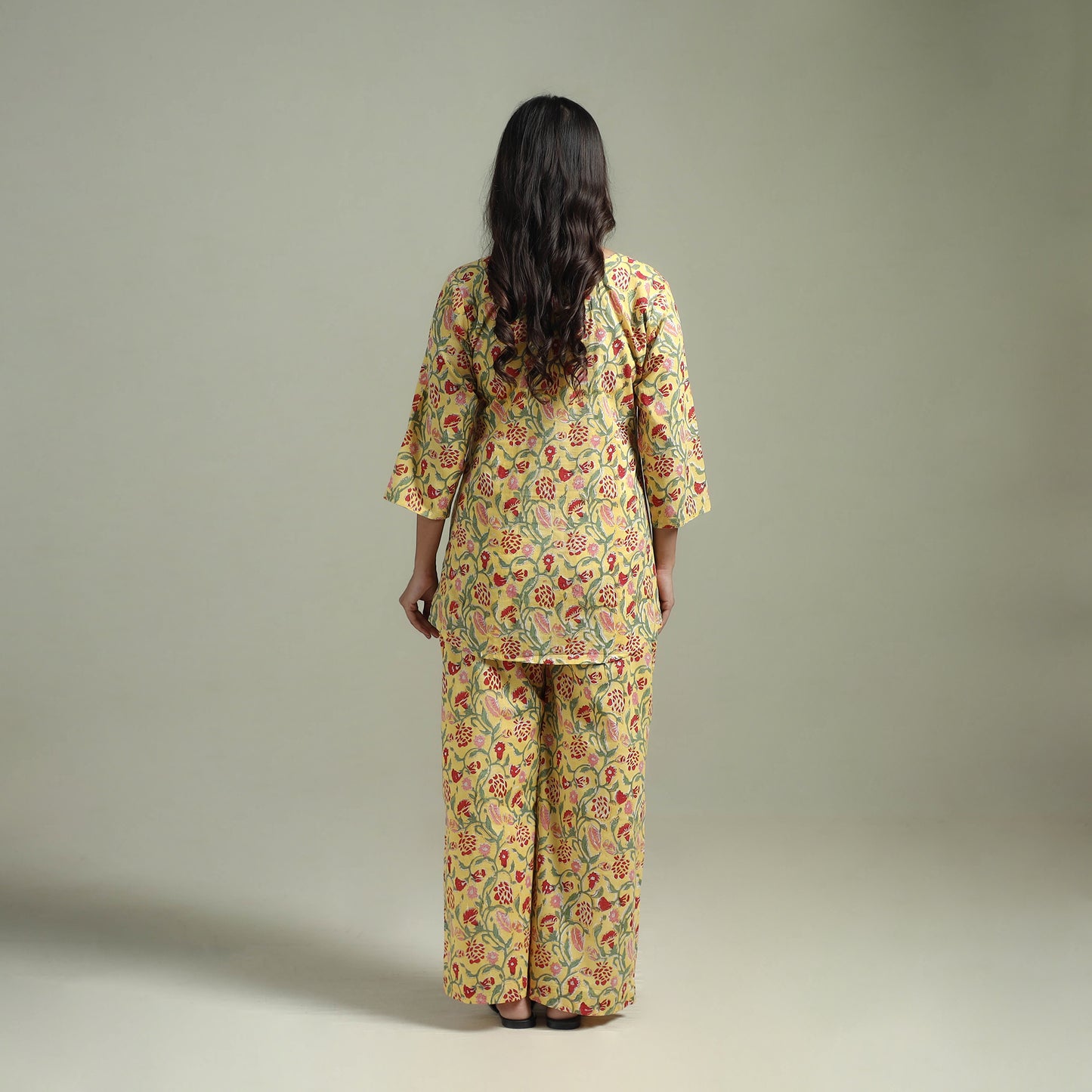 Sanganeri Floral Printed Cotton Night Suit for Women 03