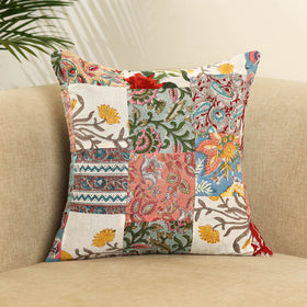 Multicolor - handcrafted cotton patchwork cushion cover 52