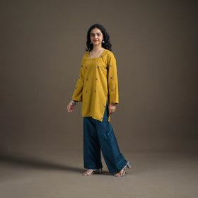 Jacquard Cotton Short Kurta for Women 10