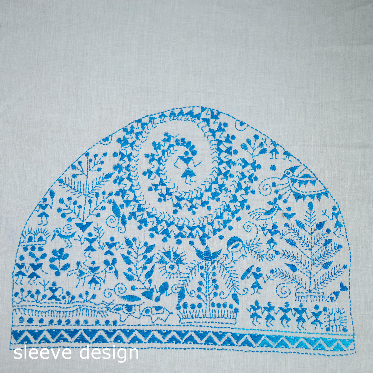 Bengal Kantha Hand Embroidered Cotton Blouse Piece 60