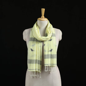 Burdwan Jamdani Handloom Cotton Stole with Tassels 03