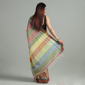 Multicolor - birbhum handloom gamchha pure cotton saree 30