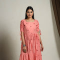 Peach - Tiered Fit & Flare Cotton Jacquard Dress 05