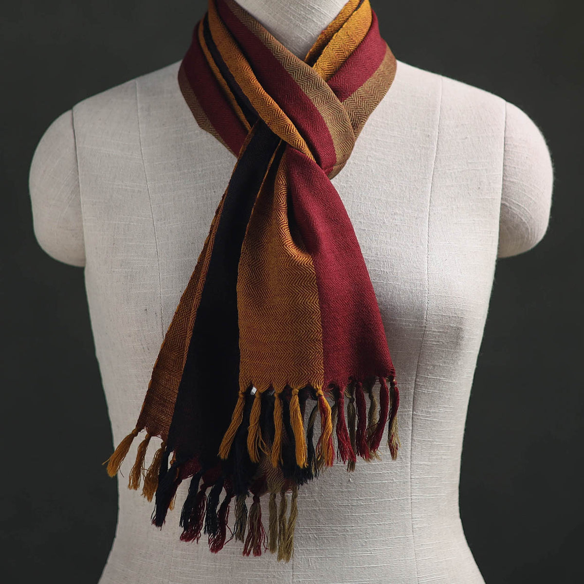 Multicolor - Kumaun Handwoven Pure Merino Wool Scarf 159