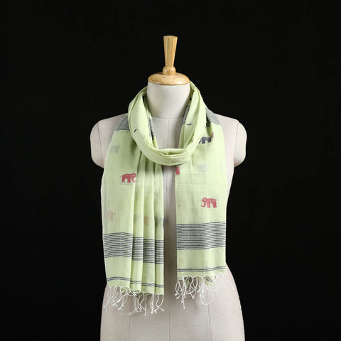 Burdwan Jamdani Handloom Cotton Stole with Tassels 01