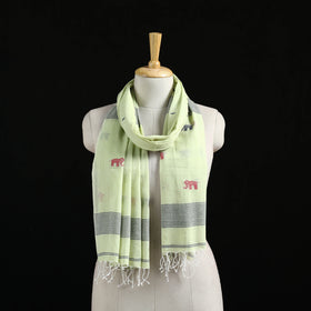 Burdwan Jamdani Handloom Cotton Stole with Tassels 01