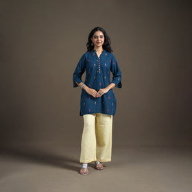 Jacquard Cotton Short Kurta for Women 14
