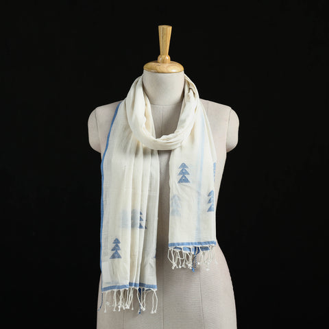 Burdwan Jamdani Handloom Cotton Stole with Tassels 04