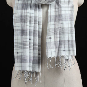 Burdwan Jamdani Handloom Cotton Stole with Tassels 05
