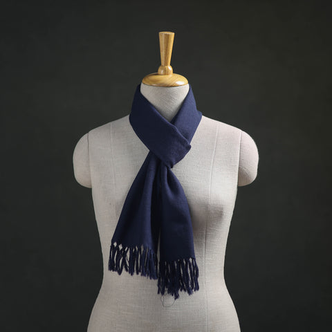 Blue - Kumaun Handwoven Pure Merino Wool Scarf 163