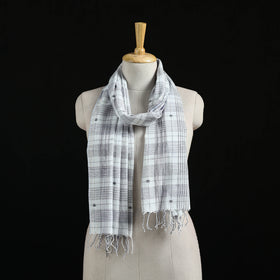 Burdwan Jamdani Handloom Cotton Stole with Tassels 05