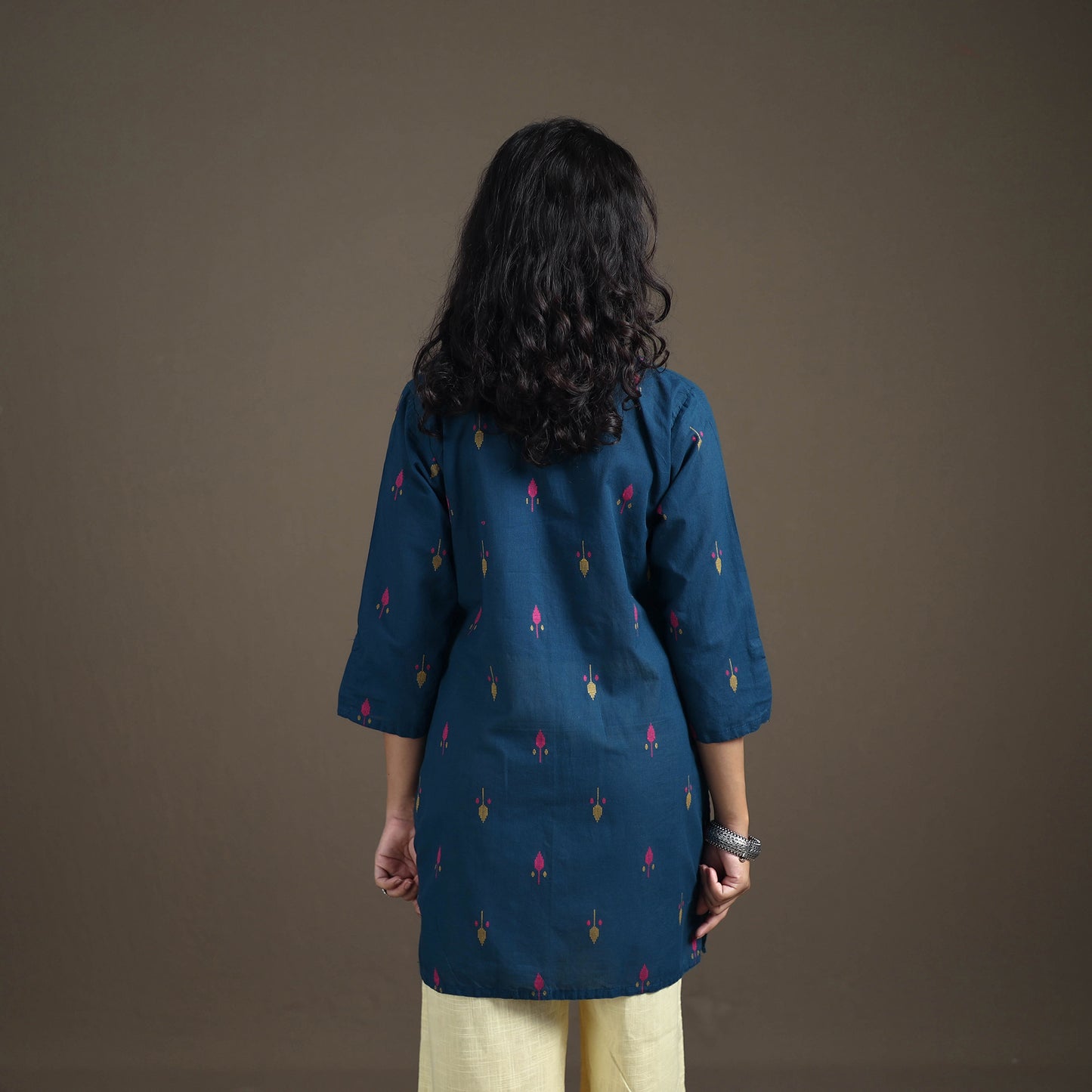 Jacquard Cotton Short Kurta for Women 14