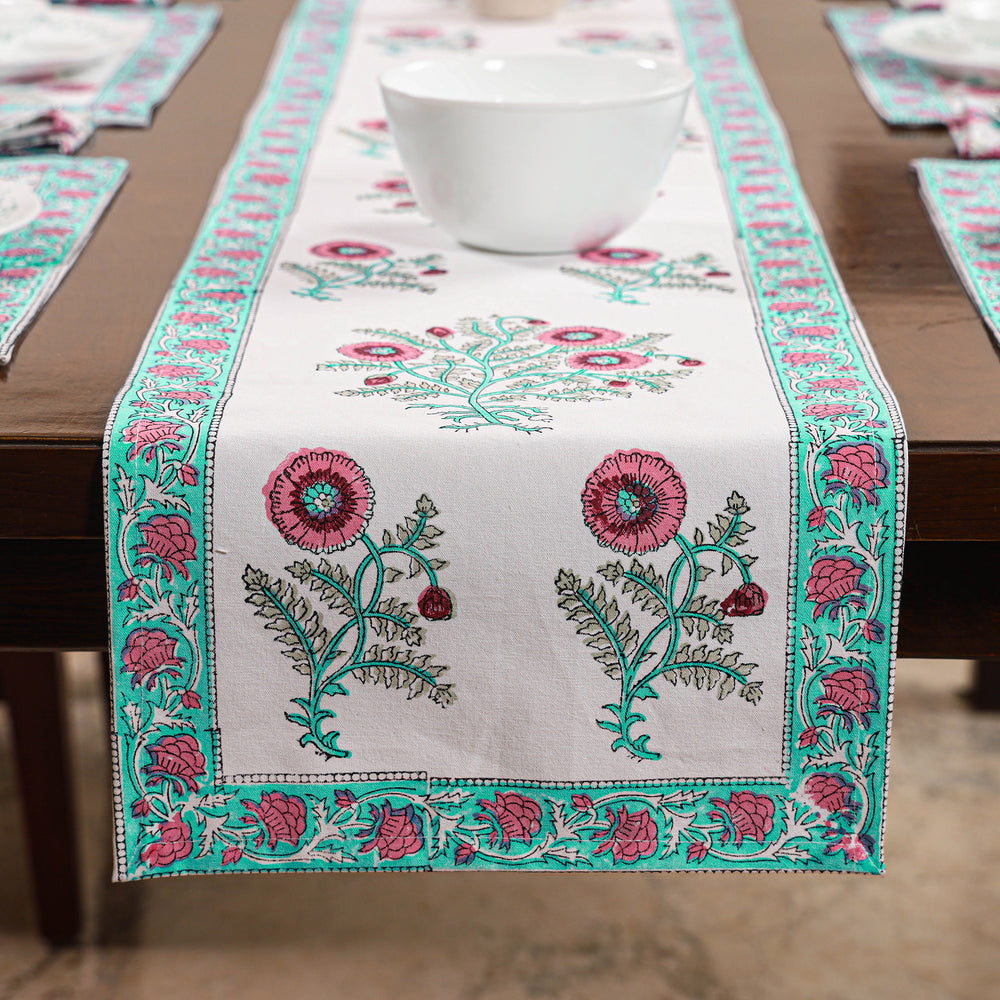 Block Printed Cotton Table Runner