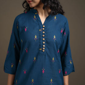 Jacquard Cotton Short Kurta for Women 14