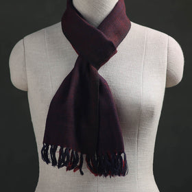 Brown - Kumaun Handwoven Pure Merino Wool Scarf 168