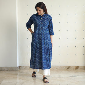 Buy Akola Block Printed Cotton Long Straight Kurta Online l iTokri.com