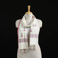 Burdwan Jamdani Handloom Cotton Stole with Tassels 06