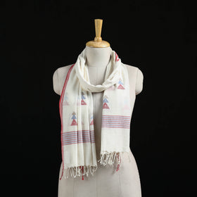 Burdwan Jamdani Handloom Cotton Stole with Tassels 06