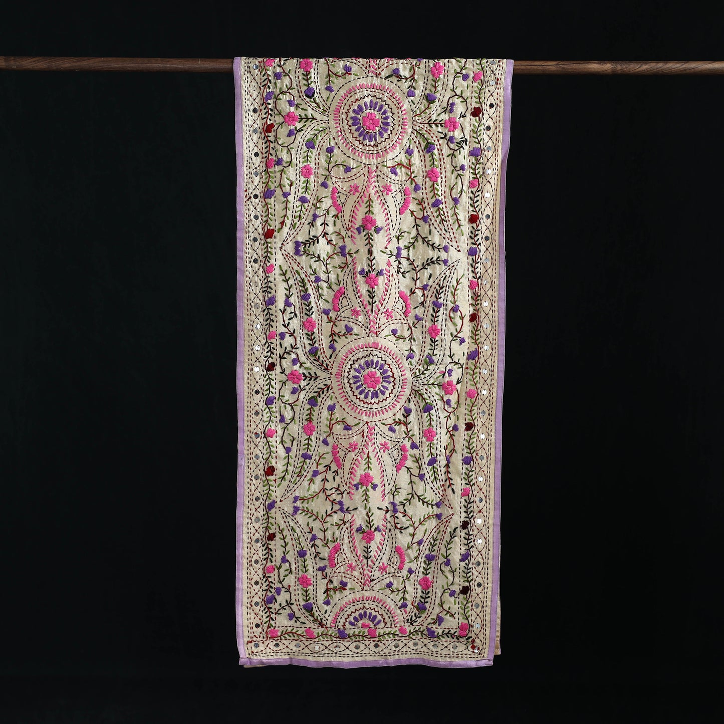 Ranihati Chanderi Silk Hand Embroidered Stole 15