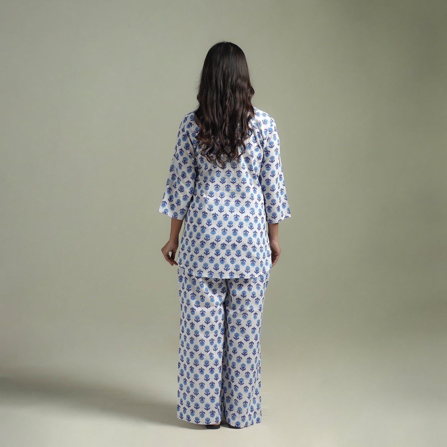 Sanganeri Floral Printed Cotton Night Suit for Women 06