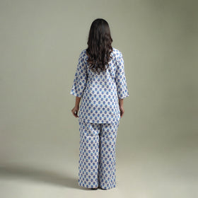 Sanganeri Floral Printed Cotton Night Suit for Women 06